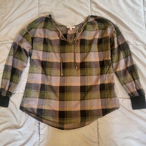 Juicy Couture Plaid Shirt in Green and Gray